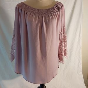 Cato Women's Off The Shoulder  Pink Blouse